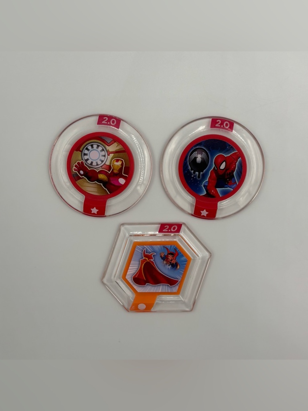 RARE Disney Infinity 2.0 Power Disc Lot Spider Man Iron Man Doctor Strange Cloak